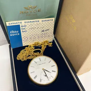 [ 작동품 ] 스위스산 수동 와인딩 회중시계 체인 포함 앤티크 빈티지