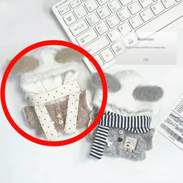 10cm 솜인형 의류 강아지 머플러, 후드 부착 아우터 한국