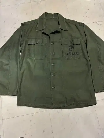 USMC 밀리터리 유틸리티 셔츠 코튼 새틴 OG-107