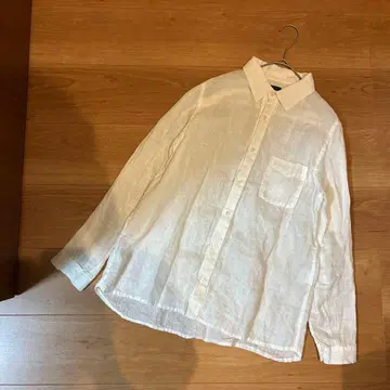 ichi 린넨 화이트 긴팔 셔츠