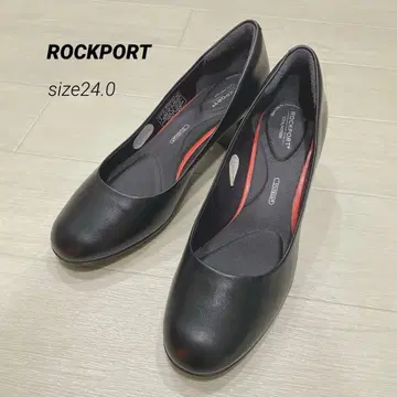 거의 미사용 락포트 와이드 힐 펌프스 24.0 블랙