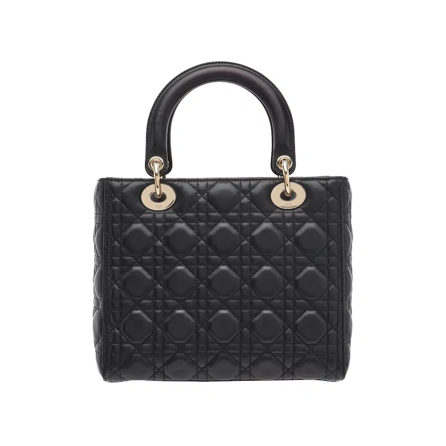 迪奥（Dior）Lady Dior 菱格纹羊皮中号手袋 黑色