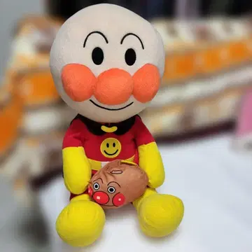 호빵맨 봉제 인형 약 30cm 미니 완구 포함