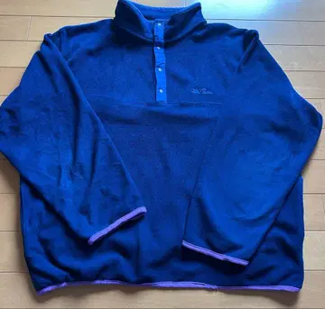 80s 90s USA제 엘엘빈 스냅T 플리스 필기체 로고