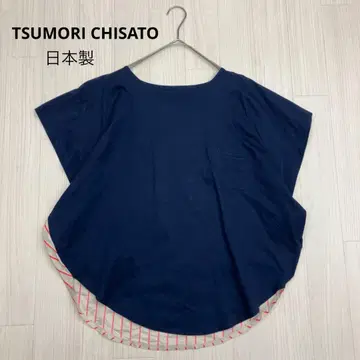 TSUMORI CHISATO 프렌치 슬리브 도킹 티셔츠 일본제