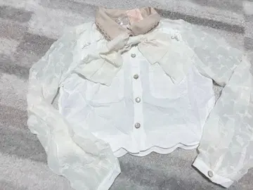 [ 새상품 ] LIZLISA 화이트 쉬폰 블라우스 프릴 포함 셋업