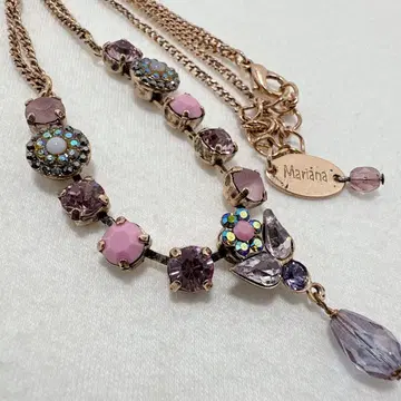 Mariana 마리아나 핑크 골드 컬러 목걸이 크리스탈