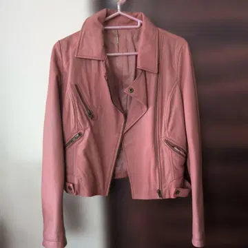 Lily Brown 핑크 가죽 자켓 사이즈 0