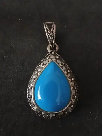 터키석 빈티지 펜던트 탑 실버 925