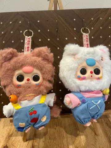 베이비 쓰리 고양이 옷장 시리즈 오버롤 고양이 2체 세트