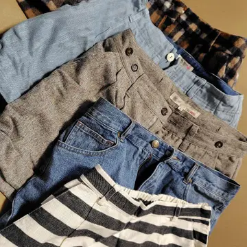 반바지 세트 스트라이프 체크 무늬