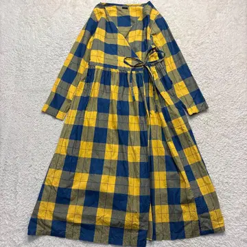 ichi 이치 체크 무늬 카슈쿨 롱 원피스