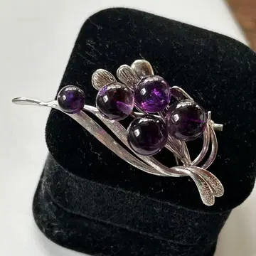 자수정 Sterling silver 브로치