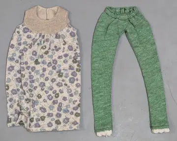 A-F 인형 의상 momoko 사이즈 튜닉+레깅스 파랑 미니 꽃무늬