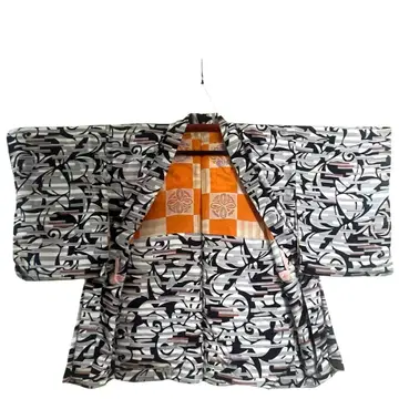 아르데코 앤티크 기하학 순수 실크 겉옷 겉옷 끈 포함 레트로