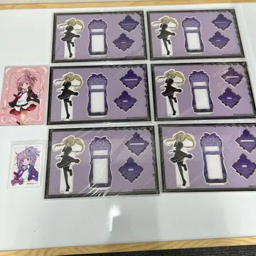 수호캐릭터! 아크릴 액세서리 스탠드 호시나 우타우 6개 + 엽서