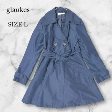 그라우크스 트렌치코트 네이비 허리 벨트 포함 더블 브레스트 L