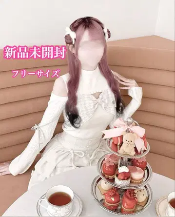 미셸 마카롱 HONEY MEW 빅 리본 어깨 트임 니트탑 프리 사이즈