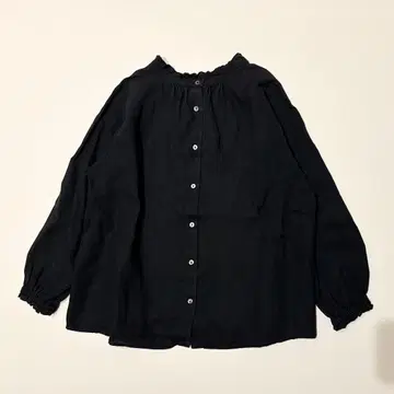 새상품급 nest Robe 네스트로브 린넨 프릴넥 블라우스 블랙