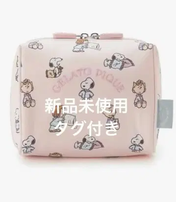 젤라또피케 PEANUTS 스누피 올 패턴 파우치 핑크 미사용 새상품