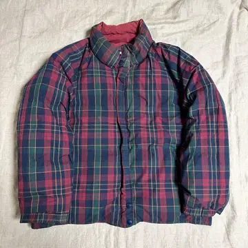 [ eddie bauer ] 블랙택 80s 리버서블 구스다운 체크