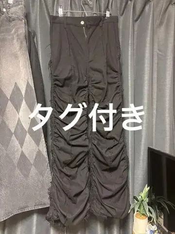 [새상품급] 셔링 데미지 디자인 코튼 팬츠 무카데 팬츠 M 그랑시