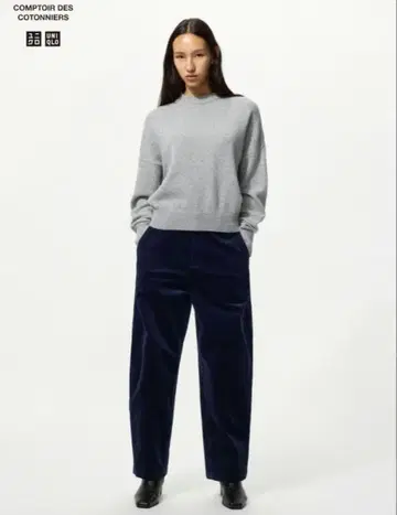 유니클로 코듀로이 커브 팬츠 네이비 S