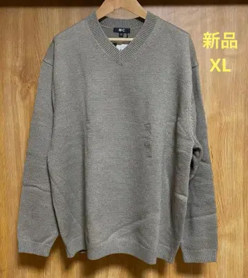 유니클로C UNIQLO C 릴랙스 V넥 스웨터 베이지 XL