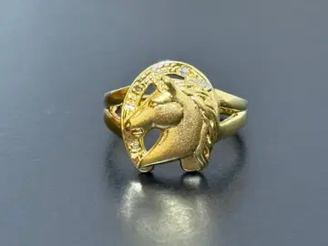 말굽 반지 골드 다이아 실버 925