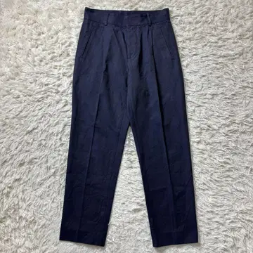 드리스반노튼 코튼 테이퍼드 팬츠 슬랙스 턱 네이비