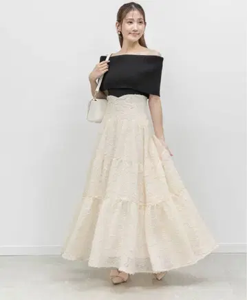 RANDA 오프숄더 니트 도킹 원피스 1 사이즈