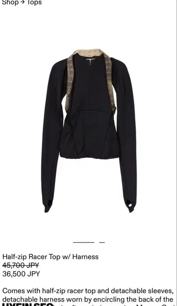 Half-zip Racer Top w / Harness HYEIN SEO