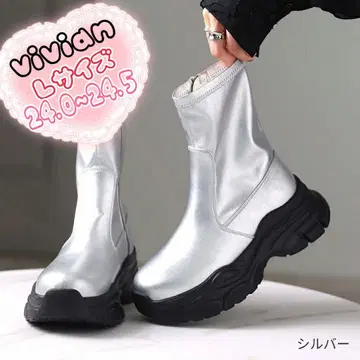 하자품 비비안 스트레치 숏 실버 부츠 L 사이즈