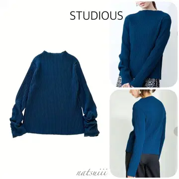 STUDIOUS 스테이디오스 보틀넥 리브 풀오버 니트