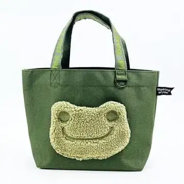 새상품 개구리 피클스 복슬복슬 페이스 런치백 미니 토트백