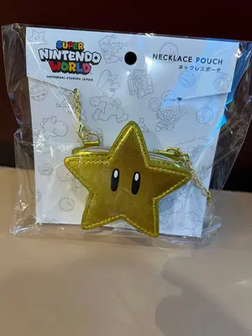 USJ 한정판 스타 목걸이 파우치 닌텐도 월드 마리오