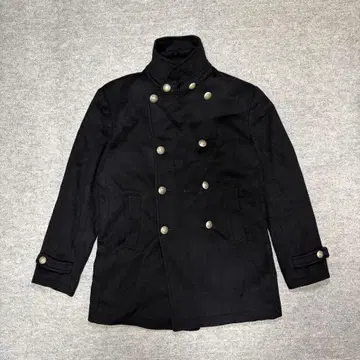 00s 나폴레옹 자켓 피 코트 은색 버튼 울 y2k 시크 스타일