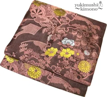 QQ2-120 나고야 오비 나고야 제봉 핑크 브라운 308cm 알뜰 상품