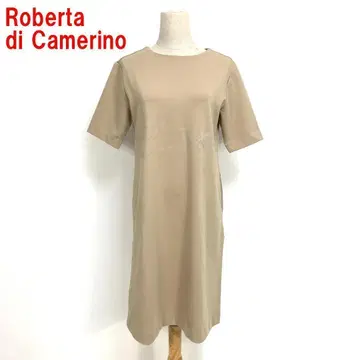 A6578 로베르타 디 카메리노 반팔 원피스 레이온 베이지 11