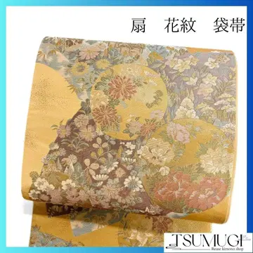 부채 화문 창포 길경 국화 단풍 동백 후쿠로 오비 기모노 102a p