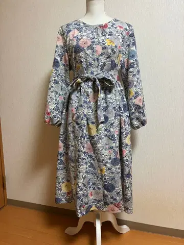 루즈핏 원피스 기모노 리메이크 코몬 화이트 베이스 홍형