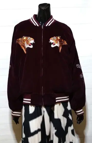 스카잔 호랑이 드래곤 자수 요코스카 일본풍 패턴 요코스카 점퍼 재팬