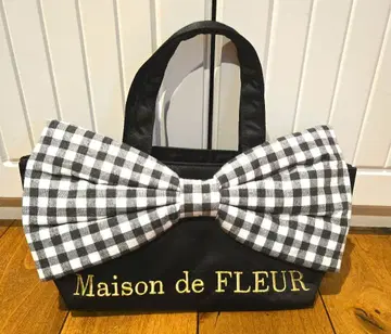 Maison de FLEUR 깅엄 체크 토트백 핸드백