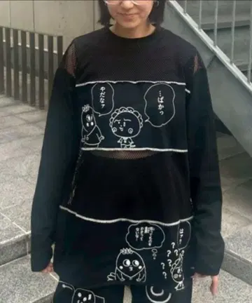 택 포함 새상품 Candy Stripper 코지코지와 지로의 대화 롱T