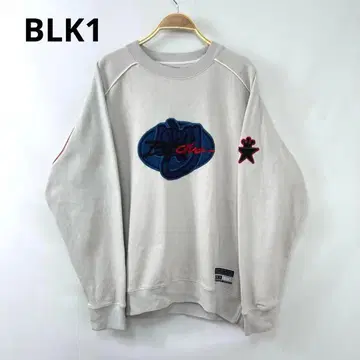 BLK1 비엘케이원 자수 로고 맨투맨 풀오버 S64