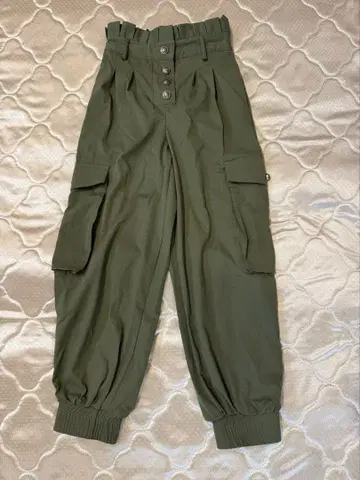 bobon21 밀리터리 프릴 하이웨스트 카고 팬츠