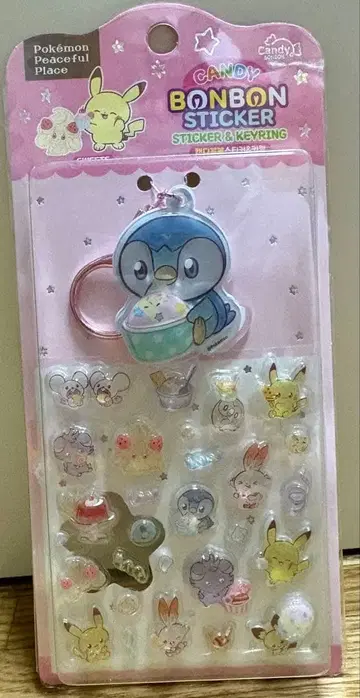 포켓몬 Candy Bonbon 스티커 키링 세트 한국판