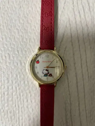 헬로 키티 아날로그 손목시계 레드 키티