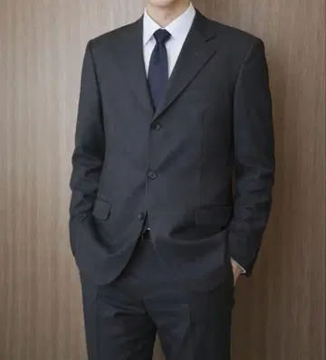 DILETTO 다크 그레이 스트라이프 싱글 브레스 수트 Y-L