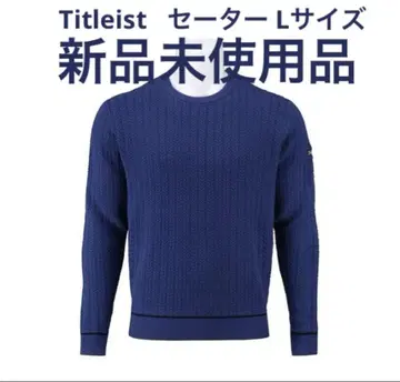 Titleist 헤링본 크루넥 니트 스웨터 L 사이즈 블루